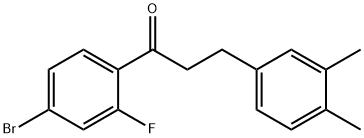 4'-BROMO-3-(3,4-DIMETHYLPHENYL)-2'-FLUOROPROPIOPHENONE 구조식 이미지