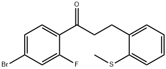 4'-BROMO-2'-FLUORO-3-(2-THIOMETHYLPHENYL)PROPIOPHENONE 구조식 이미지