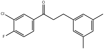 3'-CHLORO-3-(3,5-DIMETHYLPHENYL)-4'-FLUOROPROPIOPHENONE 구조식 이미지