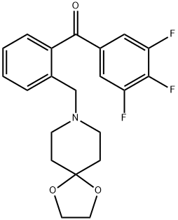 2'-[8-(1,4-DIOXA-8-AZASPIRO[4.5]DECYL)METHYL]-3,4,5-TRIFLUOROBENZOPHENONE 구조식 이미지