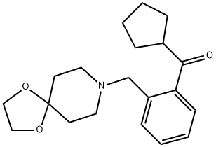 CYCLOPENTYL 2-[8-(1,4-DIOXA-8-AZASPIRO[4.5]DECYL)METHYL]PHENYL KETONE 구조식 이미지