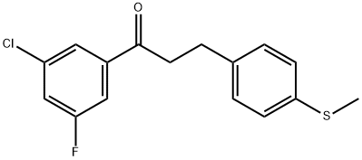 3'-CHLORO-5'-FLUORO-3-(4-THIOMETHYLPHENYL)PROPIOPHENONE 구조식 이미지