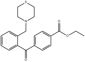 4'-CARBOETHOXY-2-THIOMORPHOLINOMETHYL BENZOPHENONE 구조식 이미지