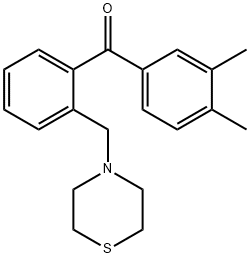 3,4-DIMETHYL-2'-THIOMORPHOLINOMETHYL BENZOPHENONE Structure
