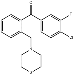 4-CHLORO-3-FLUORO-2'-THIOMORPHOLINOMETHYL BENZOPHENONE Structure