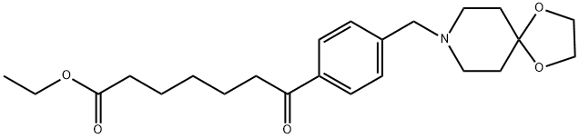 ETHYL 7-[4-[8-(1,4-DIOXA-8-AZASPIRO[4.5]DECYL)METHYL]PHENYL]-7-OXOHEPTANOATE 구조식 이미지