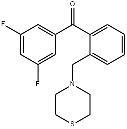 3,5-DIFLUORO-2'-THIOMORPHOLINOMETHYL BENZOPHENONE Structure