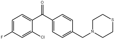 2-CHLORO-4-FLUORO-4'-THIOMORPHOLINOMETHYL BENZOPHENONE Structure