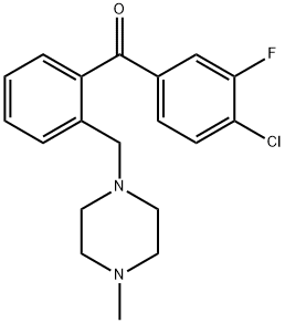 4-CHLORO-3-FLUORO-2'-(4-METHYLPIPERAZINOMETHYL) BENZOPHENONE 구조식 이미지