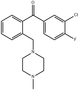 3-CHLORO-4-FLUORO-2'-(4-METHYLPIPERAZINOMETHYL) BENZOPHENONE 구조식 이미지