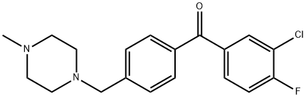 3-CHLORO-4-FLUORO-4'-(4-METHYLPIPERAZINOMETHYL) BENZOPHENONE Structure