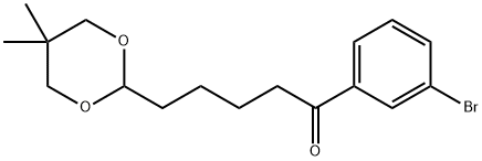 3'-BROMO-5-(5,5-DIMETHYL-1,3-DIOXAN-2-YL)VALEROPHENONE Structure