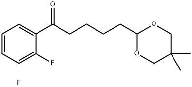 2',3'-DIFLUORO-5-(5,5-DIMETHYL-1,3-DIOXAN-2-YL)VALEROPHENONE Structure