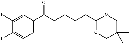 3',4'-DIFLUORO-5-(5,5-DIMETHYL-1,3-DIOXAN-2-YL)VALEROPHENONE 구조식 이미지