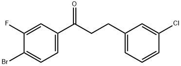 4'-BROMO-3-(3-CHLOROPHENYL)-3'-FLUOROPROPIOPHENONE Structure