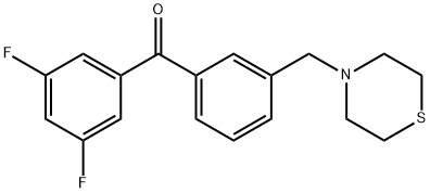 3,5-DIFLUORO-3'-THIOMORPHOLINOMETHYL BENZOPHENONE Structure