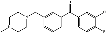 3-CHLORO-4-FLUORO-3'-(4-METHYLPIPERAZINOMETHYL) BENZOPHENONE Structure