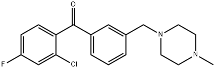 2-CHLORO-4-FLUORO-3'-(4-METHYLPIPERAZINOMETHYL) BENZOPHENONE Structure