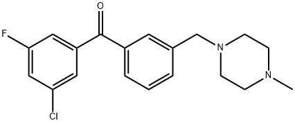 3-CHLORO-5-FLUORO-3'-(4-METHYLPIPERAZINOMETHYL) BENZOPHENONE Structure