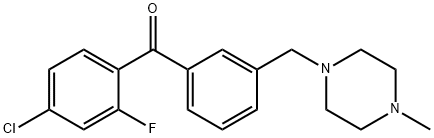 4-CHLORO-2-FLUORO-3'-(4-METHYLPIPERAZINOMETHYL) BENZOPHENONE Structure