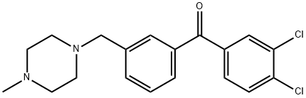 3,4-DICHLORO-3'-(4-METHYLPIPERAZINOMETHYL) BENZOPHENONE 구조식 이미지