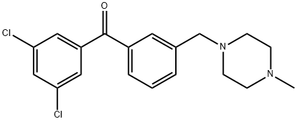 3,5-DICHLORO-3'-(4-METHYLPIPERAZINOMETHYL) BENZOPHENONE Structure