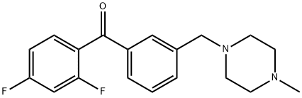 2,4-DIFLUORO-3'-(4-METHYLPIPERAZINOMETHYL) BENZOPHENONE Structure