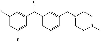 3,5-DIFLUORO-3'-(4-METHYLPIPERAZINOMETHYL) BENZOPHENONE Structure