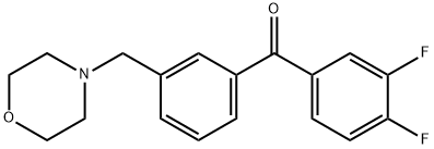 3,4-DIFLUORO-3'-MORPHOLINOMETHYL BENZOPHENONE 구조식 이미지