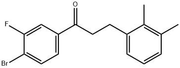 4'-BROMO-3-(2,3-DIMETHYLPHENYL)-3'-FLUOROPROPIOPHENONE 구조식 이미지