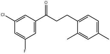 3'-CHLORO-3-(2,4-DIMETHYLPHENYL)-5'-FLUOROPROPIOPHENONE 구조식 이미지