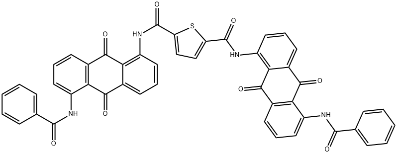 N,N'-비스[5-(벤조일아미노)안트라퀴논-1-일]티오펜-2,5-디카르복사미드 구조식 이미지