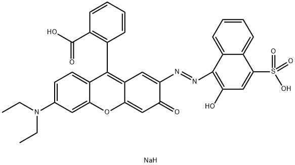 Benzoic acid, 2-6-(diethylamino)-2-(2-hydroxy-4-sulfo-1-naphthalenyl)azo-3-oxo-3H-xanthen-9-yl-, disodium salt Structure