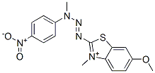 6-methoxy-3-methyl-2-[3-methyl-3-(4-nitrophenyl)-1-triazenyl]-Benzothiazolium Structure