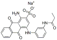 1-아미노-9,10-디히드로-9,10-디옥소-4-[[3-[(1-옥소프로필)아미노]페닐]아미노]-2-안트라센술폰산 나트륨 구조식 이미지
