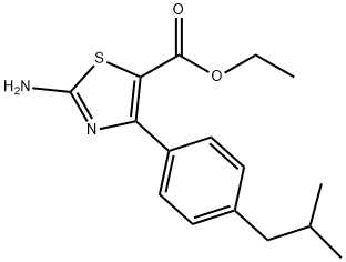 2-AMINO-4-[4-(2-METHYLPROPYL)PHENYL]-5-THIAZOLECARBOXYLIC ACID ETHYL ESTER Structure