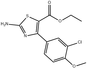 2-AMINO-4-(3-CHLORO-4-METHOXYPHENYL)-5-THIAZOLECARBOXYLIC ACID ETHYL ESTER 구조식 이미지