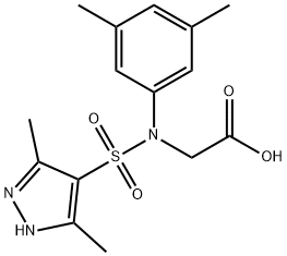 {(3,5-dimethylphenyl)[(3,5-dimethyl-1H-pyrazol-4-yl)sulfonyl]amino}acetic acid Structure