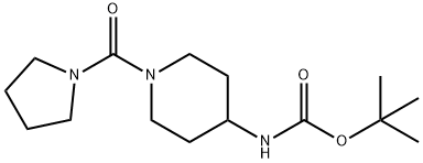 tert-Butyl 1-(pyrrolidine-1-carbonyl)piperidin-4-ylcarbamate 구조식 이미지