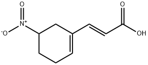 2-Propenoic acid, 3-(5-nitro-1-cyclohexen-1-yl)-, (2E)- 구조식 이미지