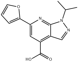 6-(Furan-2-yl)-1-isopropyl-1H-pyrazolo[3,4-b]pyridine-4-carboxylic acid Structure