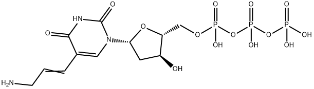 ((2R,3S,5R)-5-(5-(3-Aminopropyl)-2,4-dioxo-3,4-dihydropyrimidin-1(2H)-yl)-3-hydroxytetrahydrofuran-2-yl)methyl tetrahydrogen triphosphate 구조식 이미지