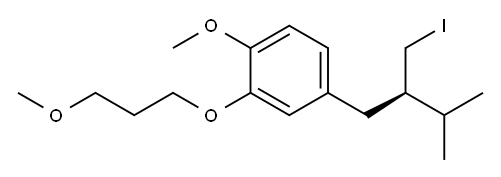 Benzene, 4-[2-(iodoMethyl)-3-Methylbutyl]-1-Methoxy-2-(3-Methoxypropoxy)-, (R)- 구조식 이미지