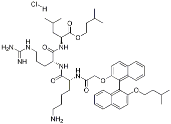 N-[2-[[(1S)-2'-(3-Methylbutoxy)[1,1'-binaphthalen]-2-yl]oxy]acetyl]-D-lysyl-D-arginyl-L-leucine 3-methylbutyl ester hydrochloride 구조식 이미지