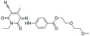 Benzoic  acid,  4-[(2Z)-(5-cyano-1-ethyl-1,6-dihydro-4-methyl-2,6-dioxo-3(2H)-pyridinylidene)hydrazino]-,  2-(2-methoxyethoxy)ethyl  ester  (9CI) Structure