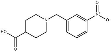 1-(3-니트로벤질)피페리딘-4-카르복실산 구조식 이미지