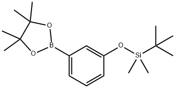 tert-부틸디메틸(3-(4,4,5,5-테트라메틸-1,3,2-디옥사보롤란-2-일)페녹시)실란 구조식 이미지