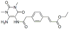 2-Propenoic  acid,  3-[4-[2-[(6-amino-1,2,3,4-tetrahydro-1,3-dimethyl-2,4-dioxo-5-pyrimidinyl)amino]-2-oxoethyl]phenyl]-,  ethyl  ester Structure