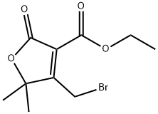 4-브로모메틸-5,5-디메틸-2-옥소-2,5-디하이드로-푸란-3-카르복실산에틸에스테르 구조식 이미지