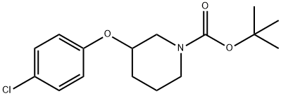 3-(4-CHLORO-PHENOXY)-PIPERIDINE-1-CARBOXYLIC ACID TERT-BUTYL ESTER Structure